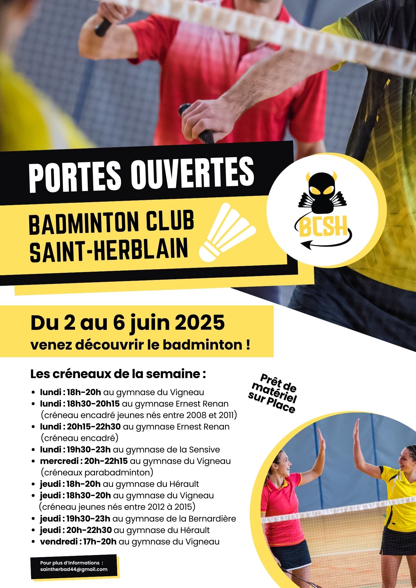 Venez tester le BCSH à l’occasion de la semaine Portes Ouvertes!